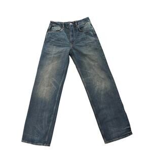 Zara Womens Straight Leg Jeans US 4 Blue Medium Wash High Rise Denim 28x30